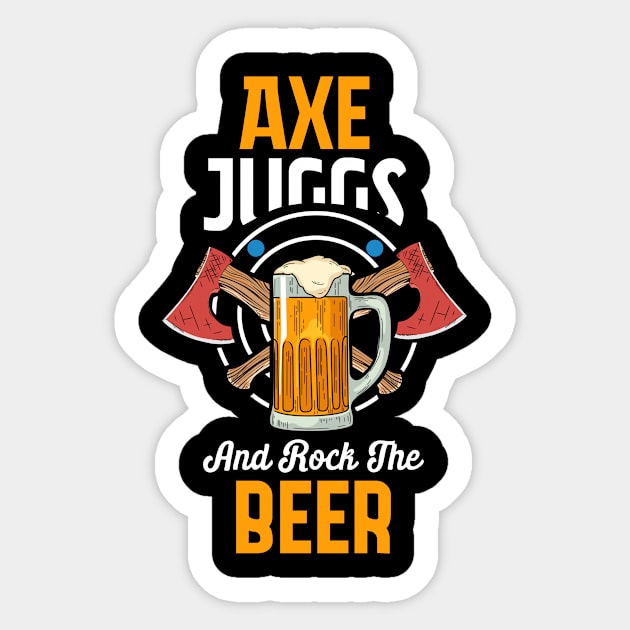 Axe throwing  Design for a  Axe thrower Sticker by ErdnussbutterToast